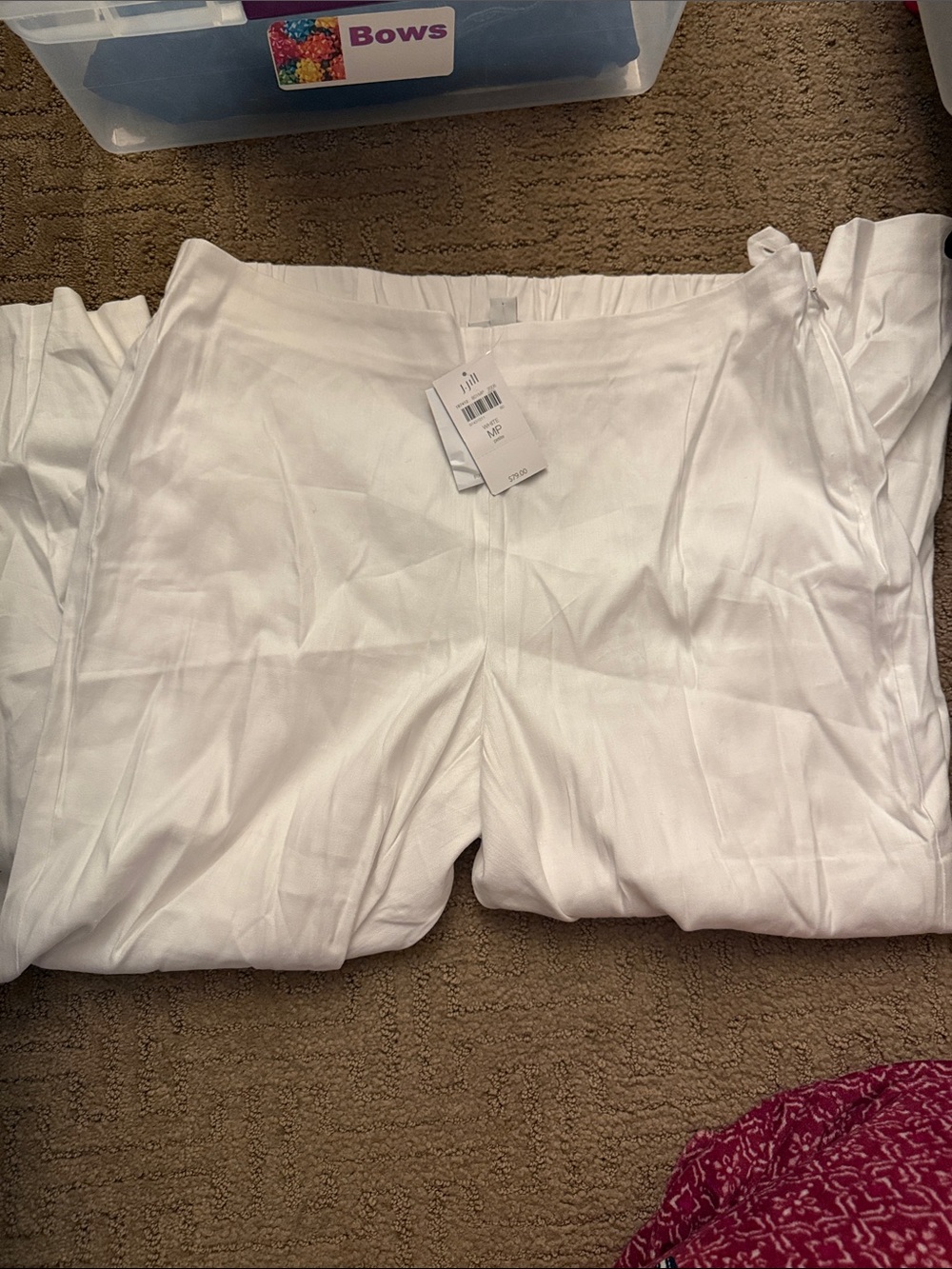 J- Jill Linen Stretch White Wide-Leg Pants